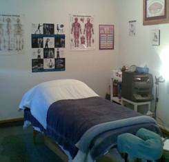 massage table in clinic